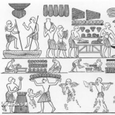 Activités de préparation de la nourriture en Egypte Antique