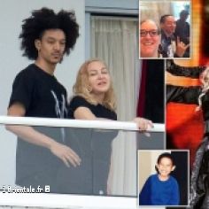 Madonna à gauche à la maison avec son nouveau jeune compagnon et à droite sur scène avec son danseur de fiancé
