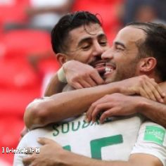 L'équipe algérienne célèbre sa victoire