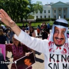Manifestations contre les condamnations à mort en Arabie saoudite, devant la Maison Blanche, USA.
