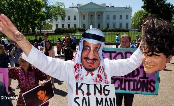 Manifestations contre les condamnations  mort en Arabie saoudite, devant la Maison Blanche, USA.