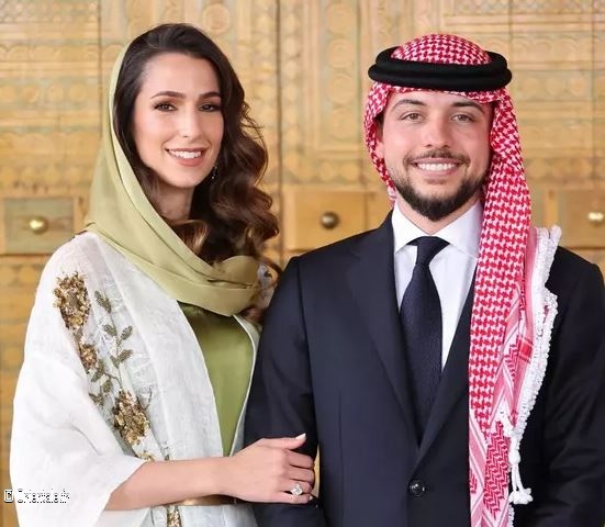 Le Prince de Jordanie et sa fiance Rajwa Khaled