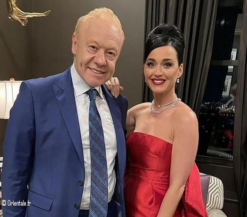 Katy Perry porte une parure signe Samer Halimeh. Ici, aux cts de Anthony Patt