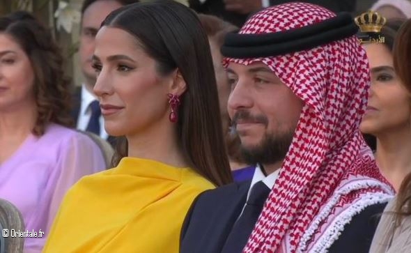 L'lgante fiance du prince El-Hussein a attir les regards lors du mariage de la princesse Iman