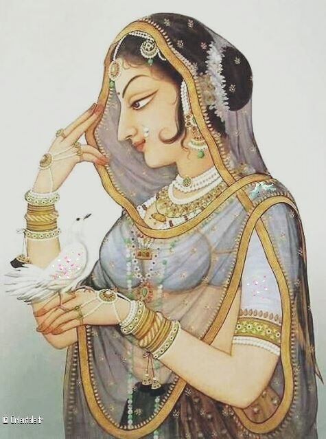 Ancienne peinture du Rajasthan, Inde, XVII e sicle